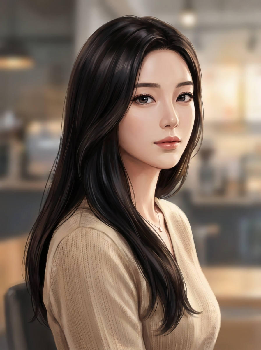 프리미엄 반실사 표지풍 프로필 이미지 샘플 033